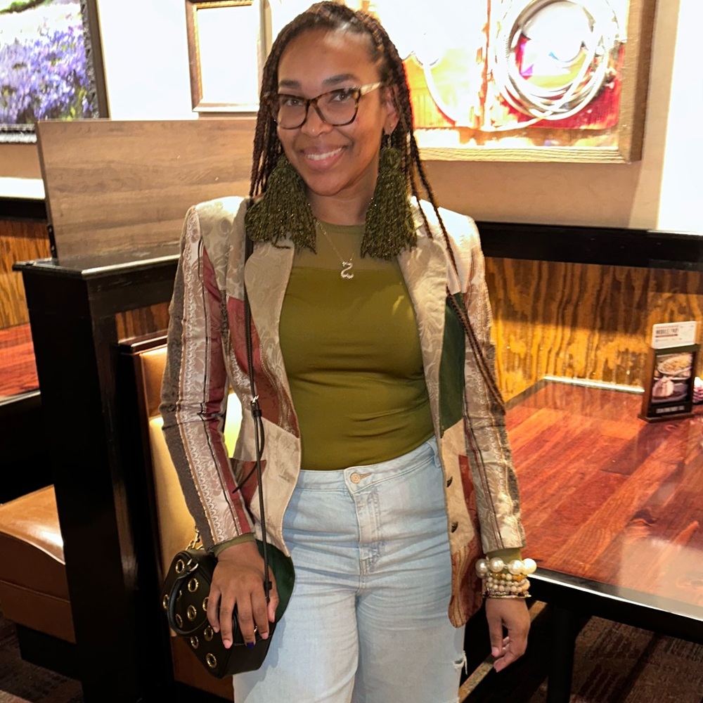 Barneys New York Multicolor Patchwork Blazer - image 3